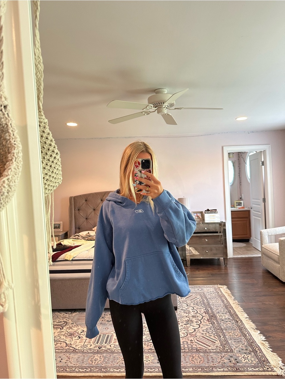 Reebok Blue Women's Hooded Pullover Sweatshirt